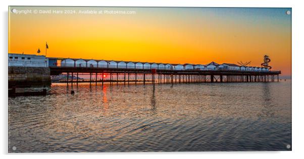 Herne Bay Pier at Sunset Acrylic by David Hare