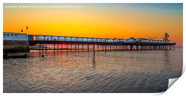 Herne Bay Pier at Sunset Print by David Hare