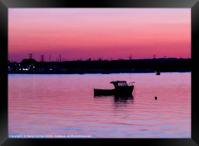 Sunset Poole Harbour  Framed Print by Beryl Curran