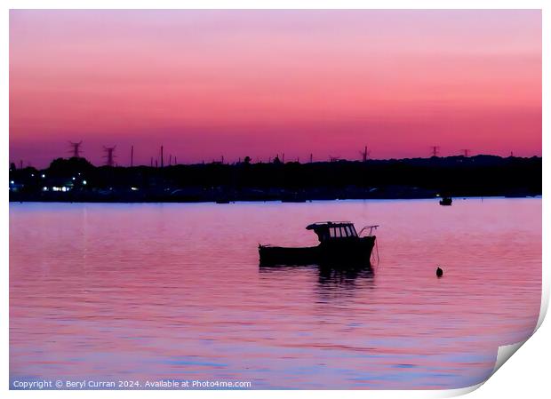 Sunset Poole Harbour  Print by Beryl Curran