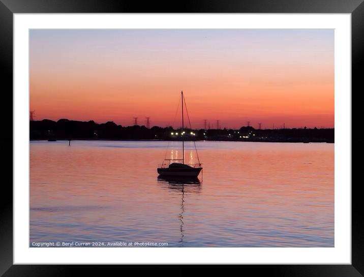 Sunset Poole Harbour Dorset  Framed Mounted Print by Beryl Curran