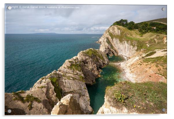 Stair Hole, Lulworth, Dorset Acrylic by Derek Daniel