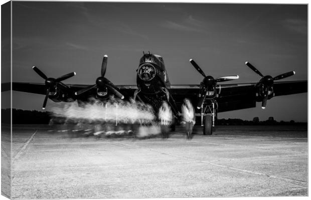 Lancaster Bomber Crew Night Canvas Print by J Biggadike