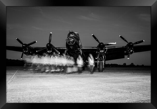 Lancaster Bomber Crew Night Framed Print by J Biggadike
