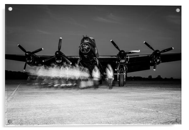 Lancaster Bomber Crew Night Acrylic by J Biggadike