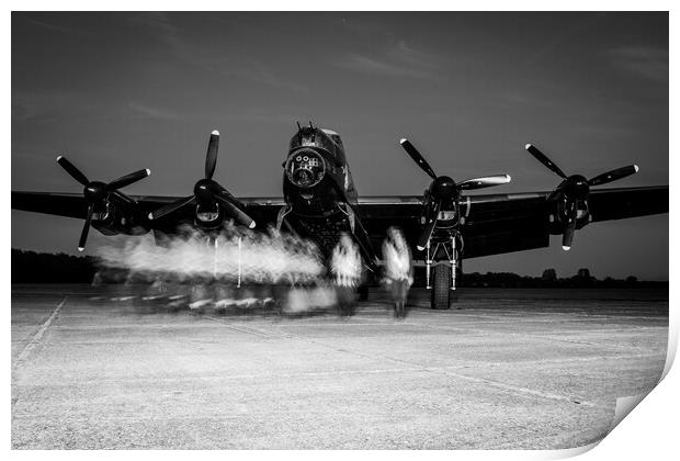 Lancaster Bomber Crew Night Print by J Biggadike