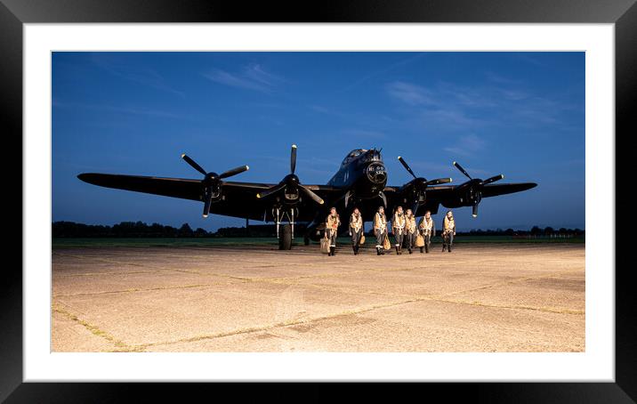 Lancaster Bomber Crew Framed Mounted Print by J Biggadike
