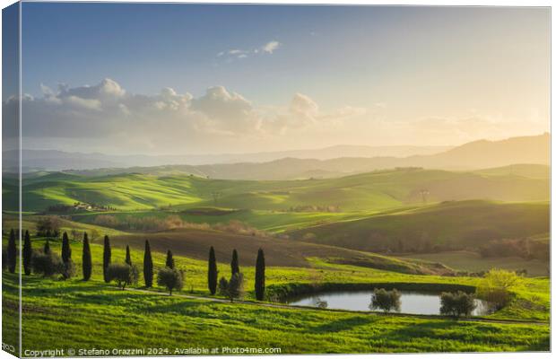 Countryside landscape in Volterra. Tuscany, Italy Canvas Print by Stefano Orazzini