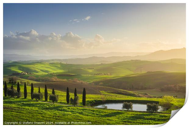 Countryside landscape in Volterra. Tuscany, Italy Print by Stefano Orazzini