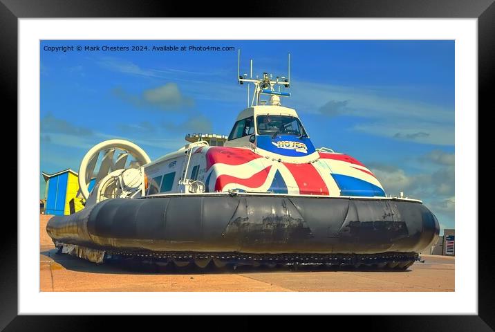Hovercraft just about to depart Southsea May 2024 Framed Mounted Print by Mark Chesters