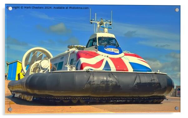 Hovercraft just about to depart Southsea May 2024 Acrylic by Mark Chesters