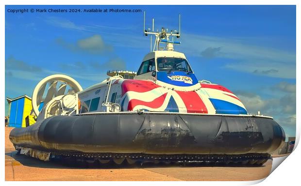 Hovercraft just about to depart Southsea May 2024 Print by Mark Chesters