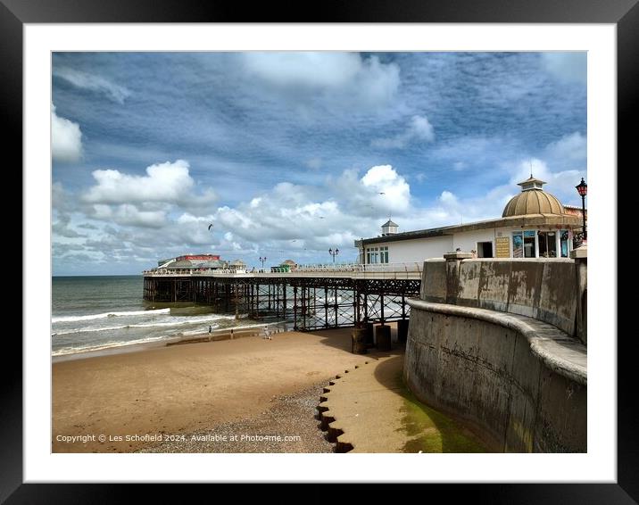 Cromer Pier Cloudscape Seascape Framed Mounted Print by Les Schofield