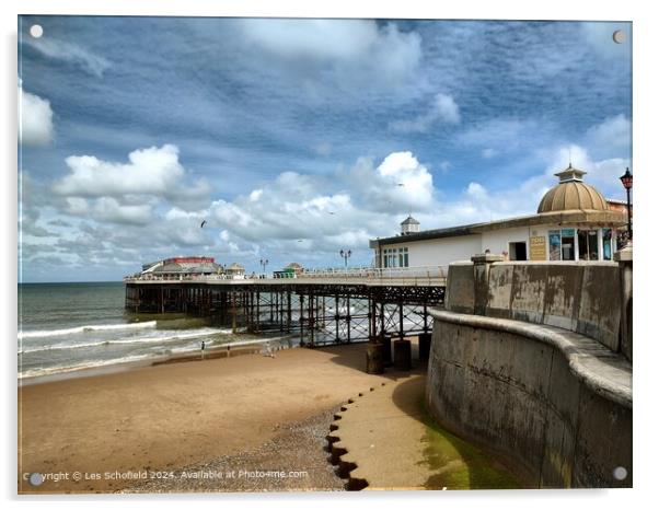 Cromer Pier Cloudscape Seascape Acrylic by Les Schofield