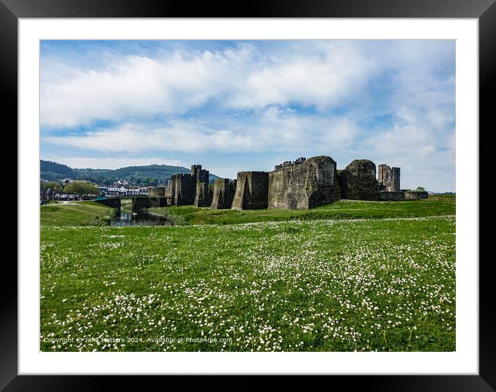 Caerphilly Castle  Framed Mounted Print by Jane Metters