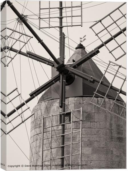 Maltese Windmill Canvas Print by Dave Bowman