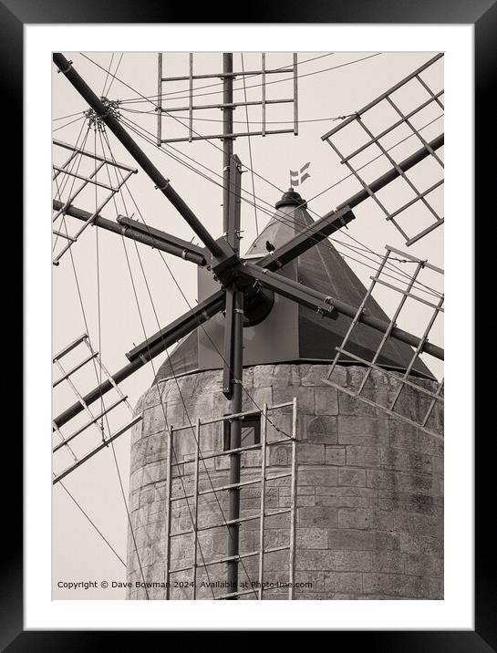 Maltese Windmill Framed Mounted Print by Dave Bowman