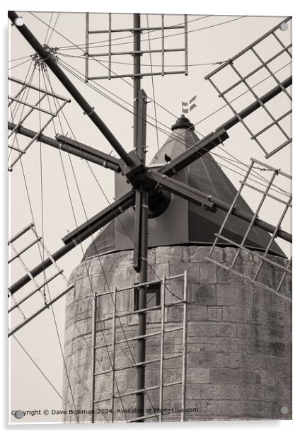 Maltese Windmill Acrylic by Dave Bowman