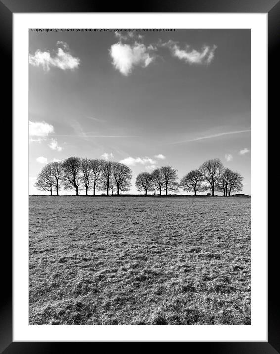 Middleton Moor Silhouette Sky Framed Mounted Print by Stuart Wheeldon