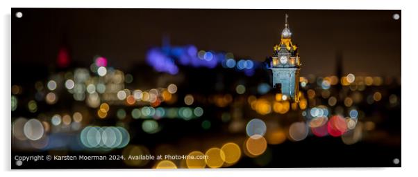 Balmoral Clocktower Night Lights Acrylic by Karsten Moerman