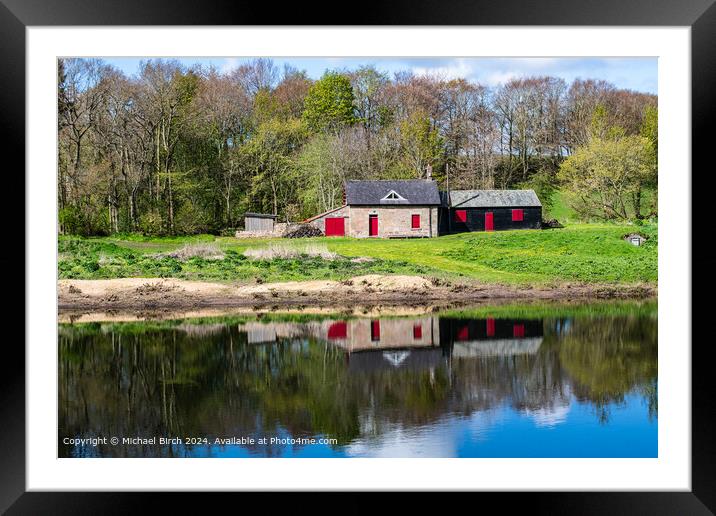 River Tweed Red Barn Framed Mounted Print by Michael Birch