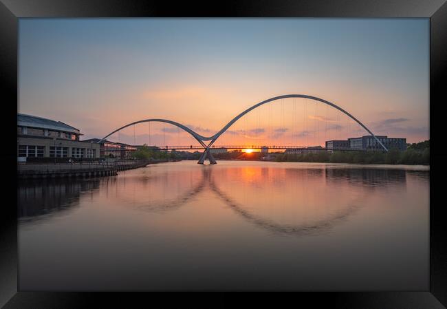 Infinity Bridge Reflection Sunset Framed Print by Kevin Winter