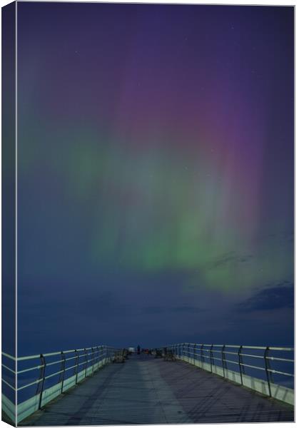 Aurora Borealis Saltburn Pier Canvas Print by Kevin Winter