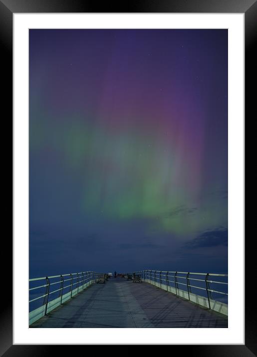 Aurora Borealis Saltburn Pier Framed Mounted Print by Kevin Winter