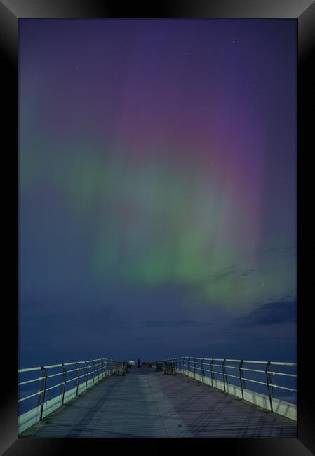 Aurora Borealis Saltburn Pier Framed Print by Kevin Winter