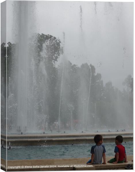 Danubio River Fountain Laughter Canvas Print by Elena Sofia Janata