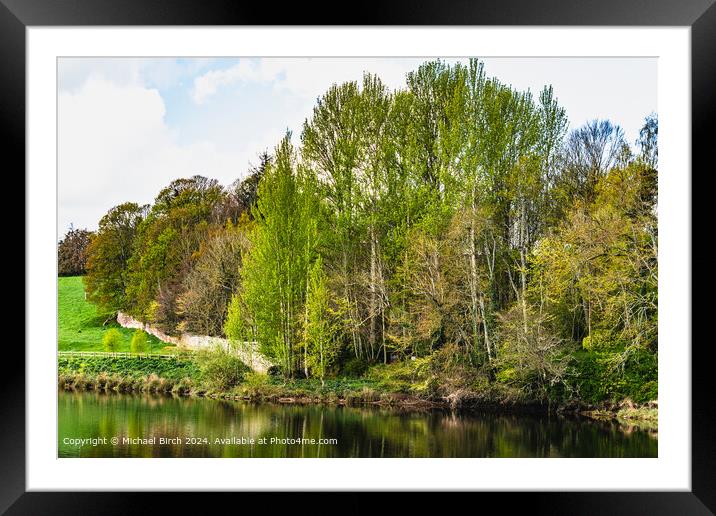 River Tweed Reflections Landscape Framed Mounted Print by Michael Birch