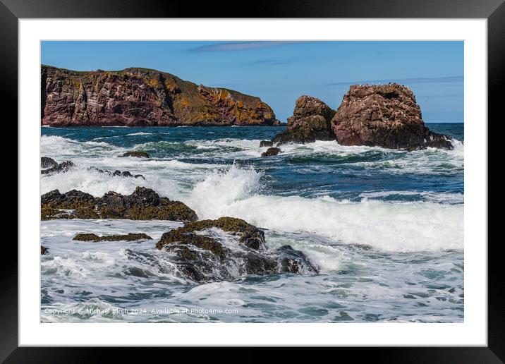 St Abbs Waves and Rocks Framed Mounted Print by Michael Birch