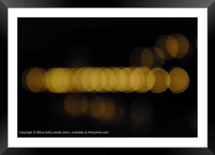Ponte Vecchio Night Lights Framed Mounted Print by Elena Sofia Janata