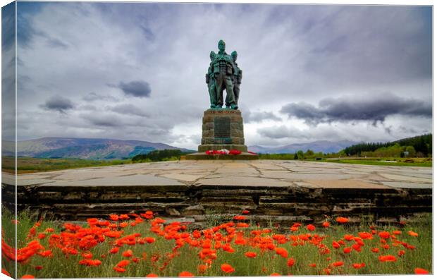 Commando Monument Poppies Canvas Print by Steve Smith