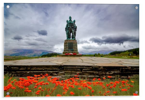Commando Monument Poppies Acrylic by Steve Smith