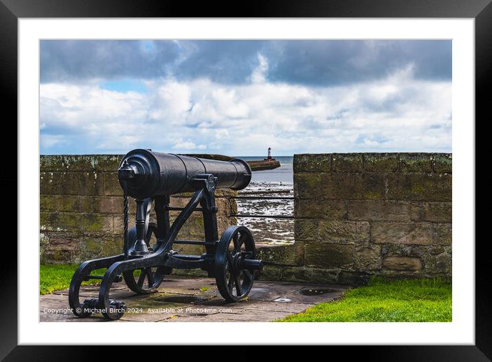 Ancient Cannon Overlooking Berwick Framed Mounted Print by Michael Birch
