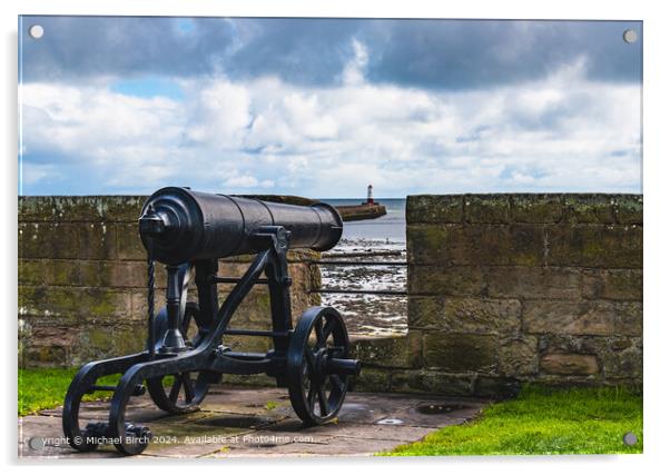 Ancient Cannon Overlooking Berwick Acrylic by Michael Birch
