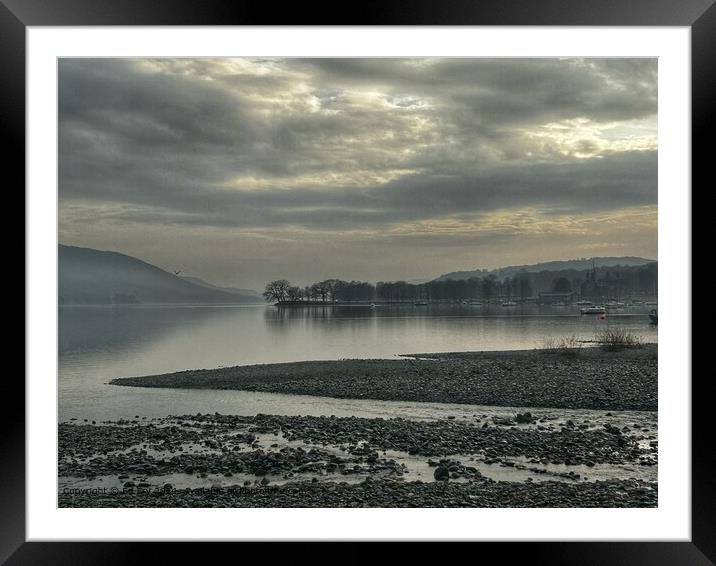 Misty Coniston Lake Reflection Framed Mounted Print by Ed Fry