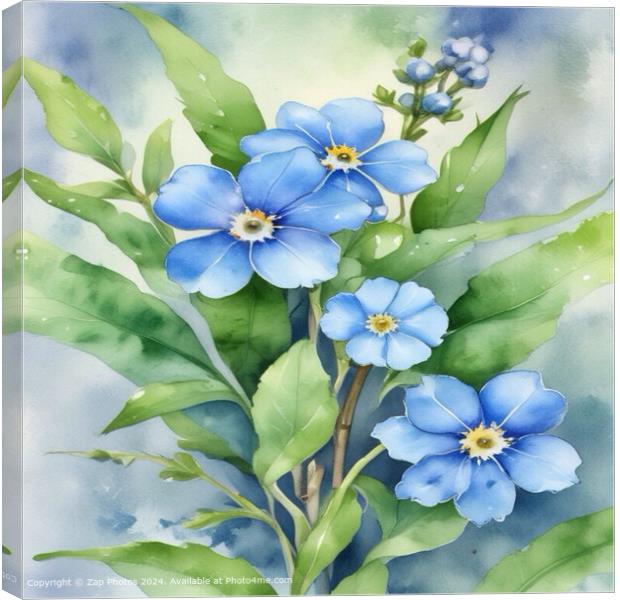 Blue Forget-Me- Not  Canvas Print by Zap Photos