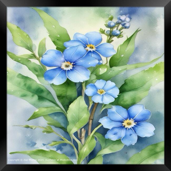 Blue Forget-Me- Not  Framed Print by Zap Photos