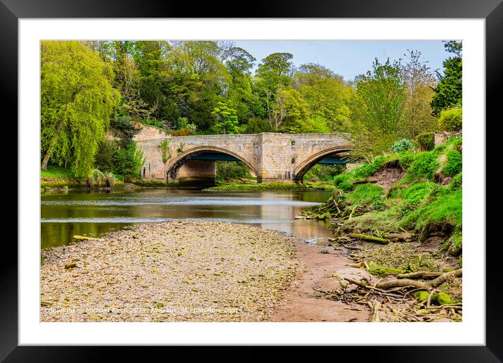 Warkworth Bridge River Landscape Framed Mounted Print by Michael Birch