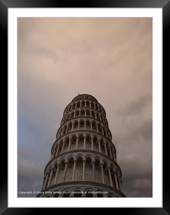 Pisa Tower Cityscape Framed Mounted Print by Elena Sofia Janata