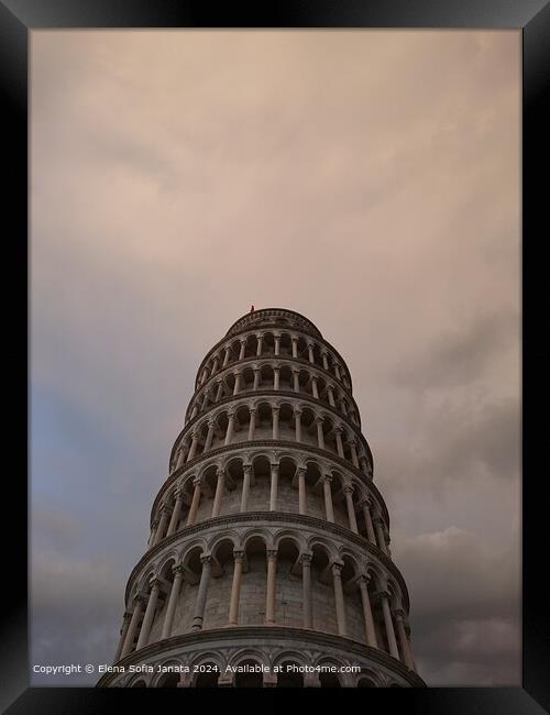 Pisa Tower Cityscape Framed Print by Elena Sofia Janata