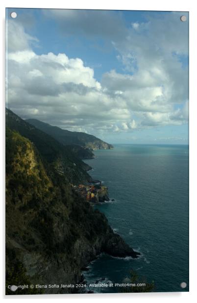 Cinque Terre Landscape Sea View Acrylic by Elena Sofia Janata