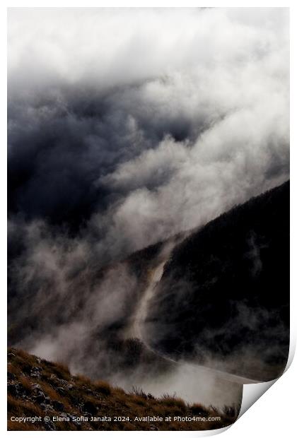 San Vicino Mountain Fog Print by Elena Sofia Janata