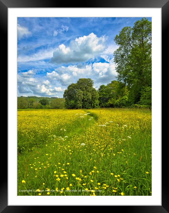 A green path through the English countryside Framed Mounted Print by Roger Mechan