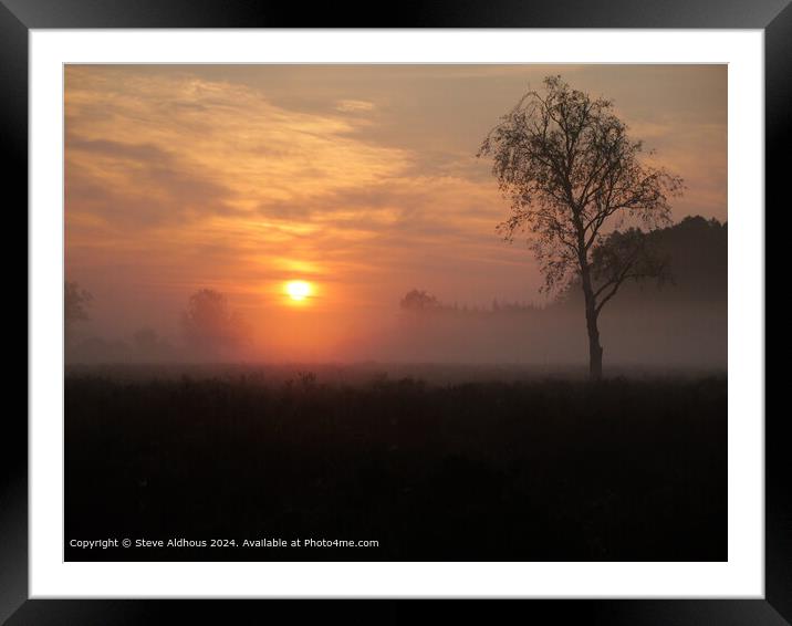 New Forest heathland sunrise  Framed Mounted Print by Steve Aldhous
