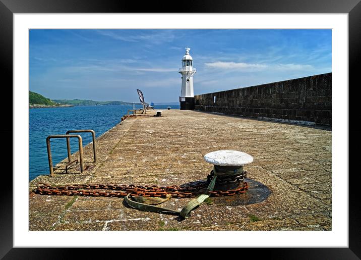 Mevagissey Lighthouse  Framed Mounted Print by Darren Galpin