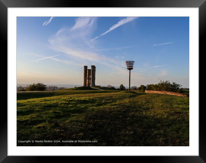 Sunset Broadway Tower Landscape Framed Mounted Print by Martin fenton