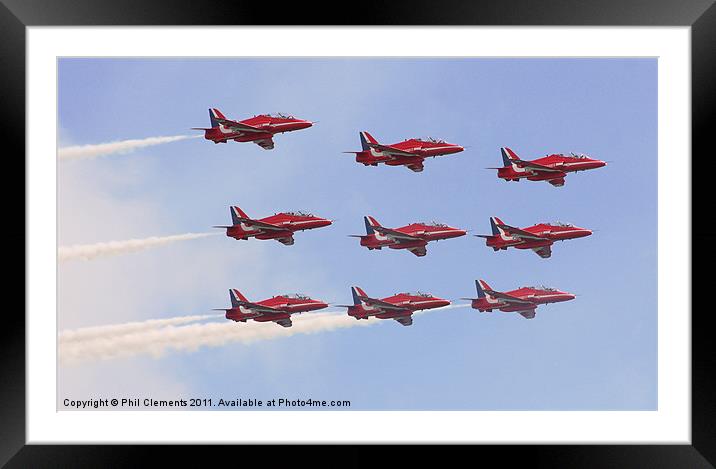 RAF Red Arrows at Eastbourne Framed Mounted Print by Phil Clements